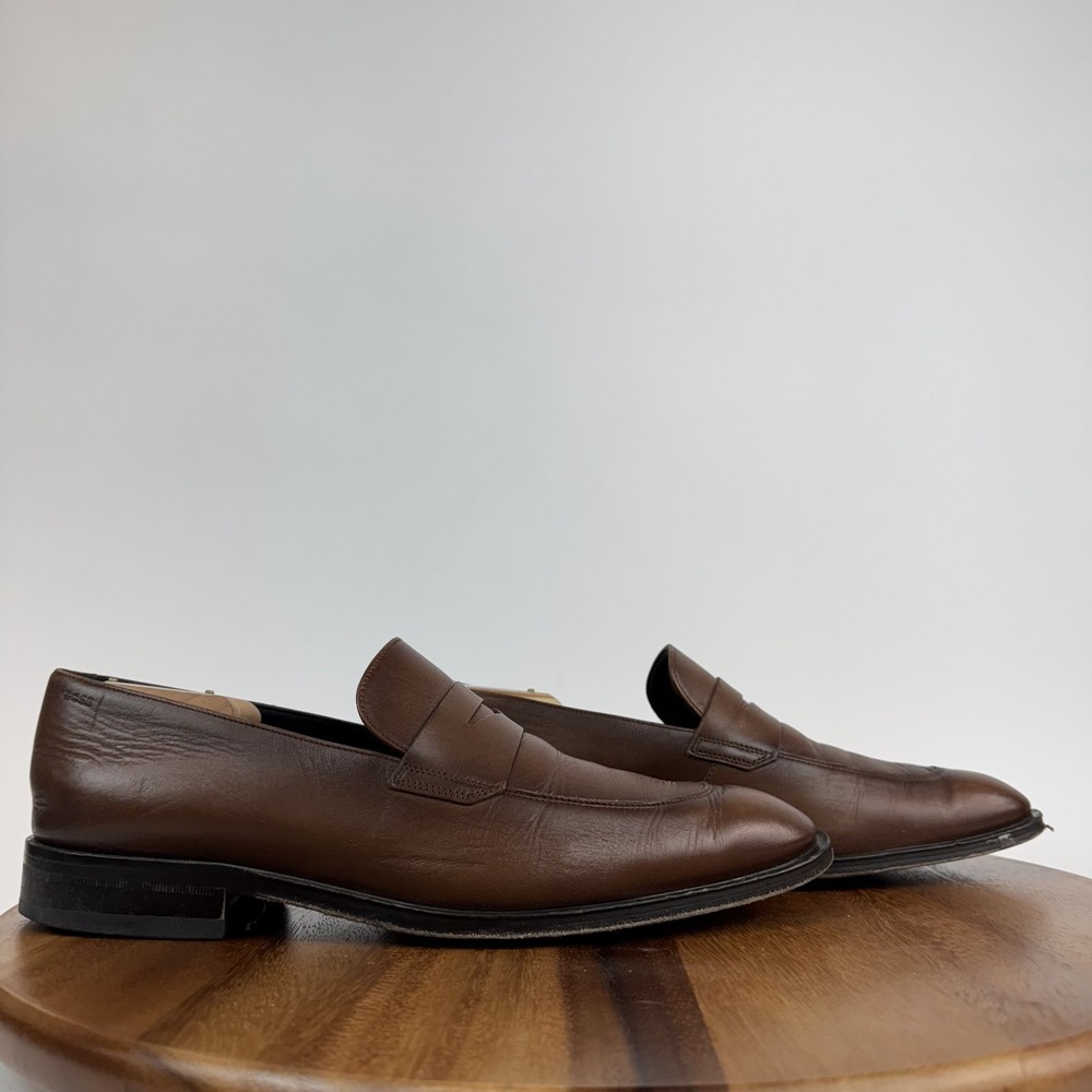 Mens Hugo Boss Derreck Medium Brown Slip On Penny Loafers Dress Shoes‎ Size 7 M